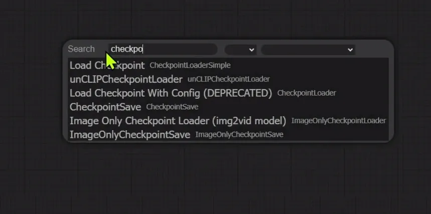 load checkpoints nodes by search