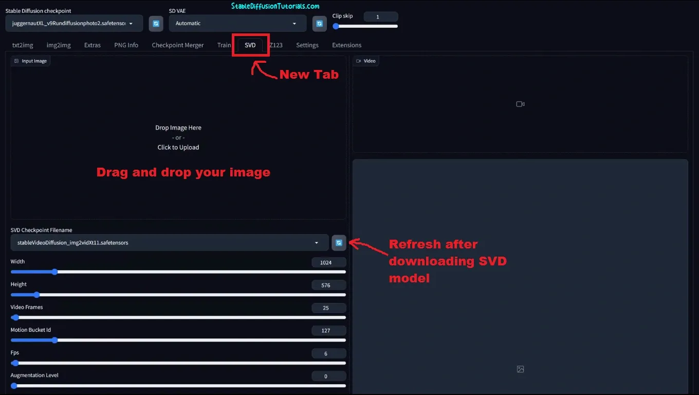 drag and drop image in SVD section