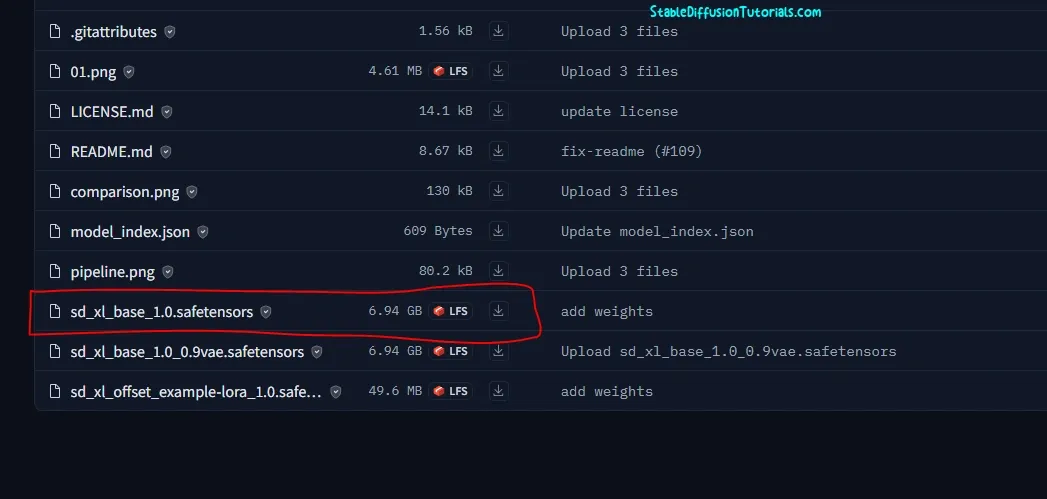 Download sdxl1.0 base model