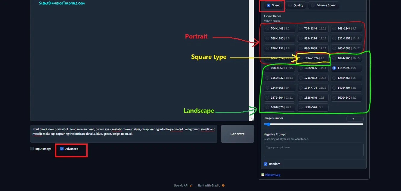 FooocusAI aspect ratios for images