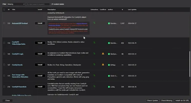 install custom nodes from list