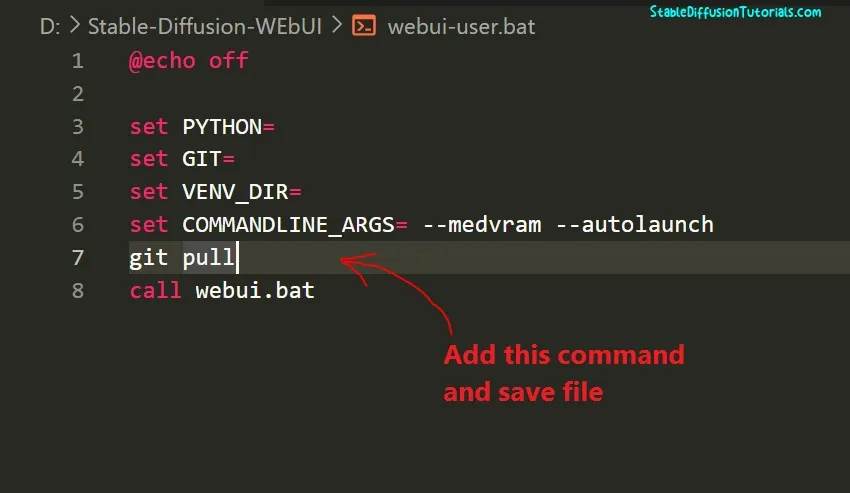 add git command into file