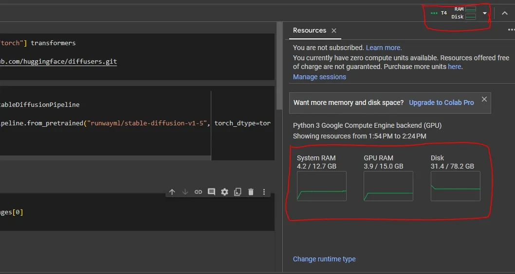 Google Colab Stable Diffusion status