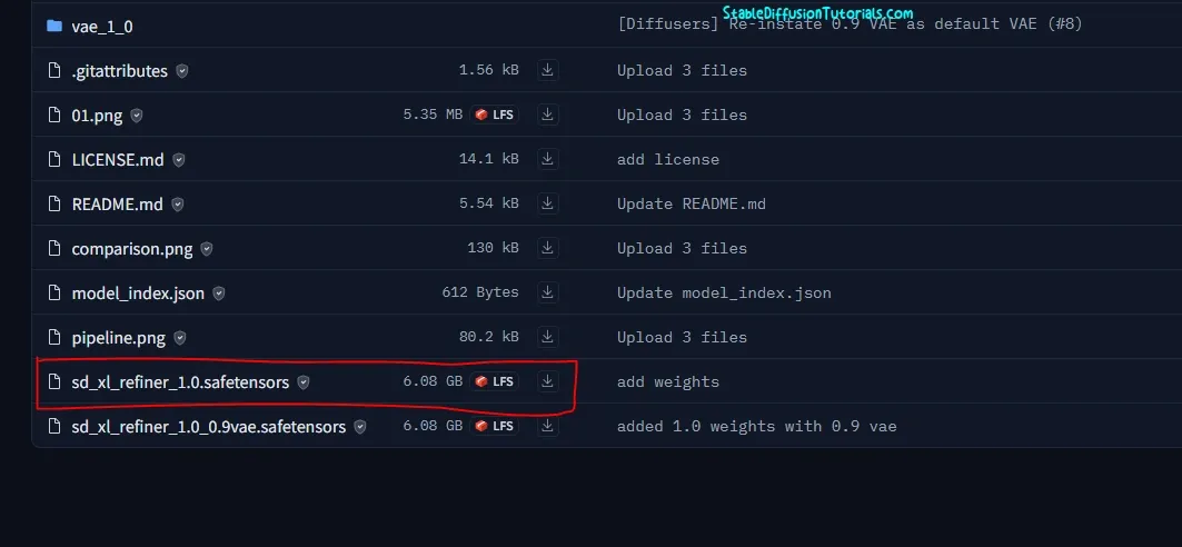 downloading sdxl refiner 1.0