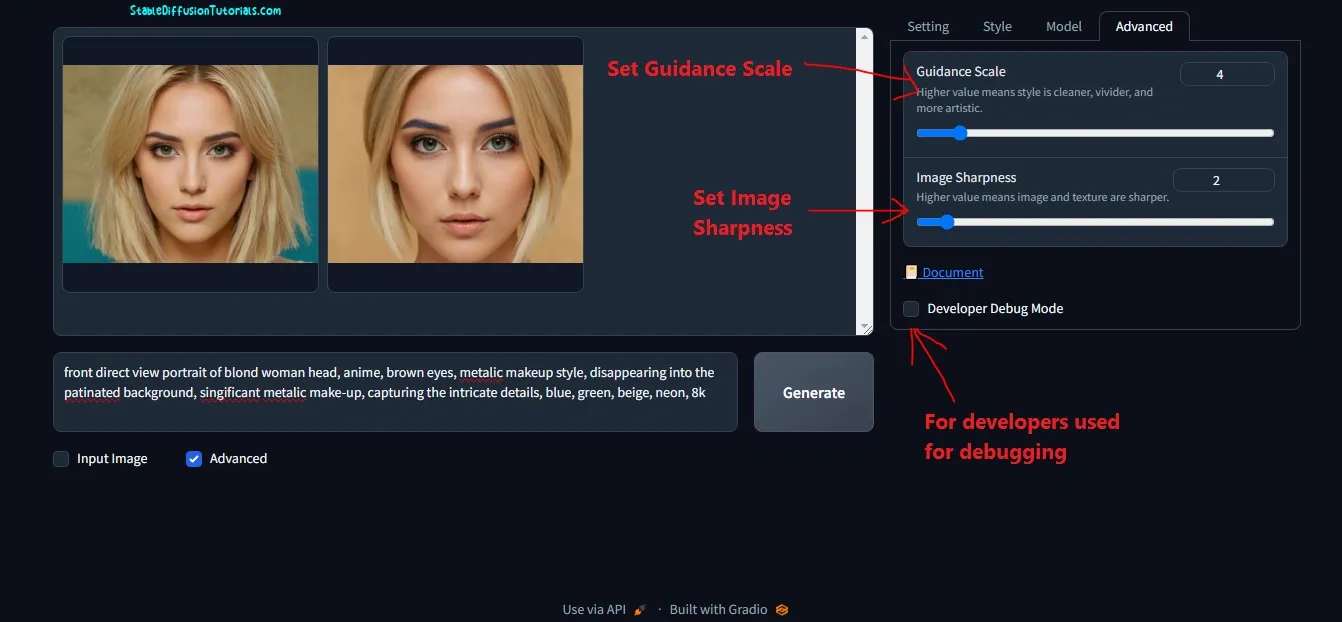 Fooocus AI set Guidance scale and sharpness