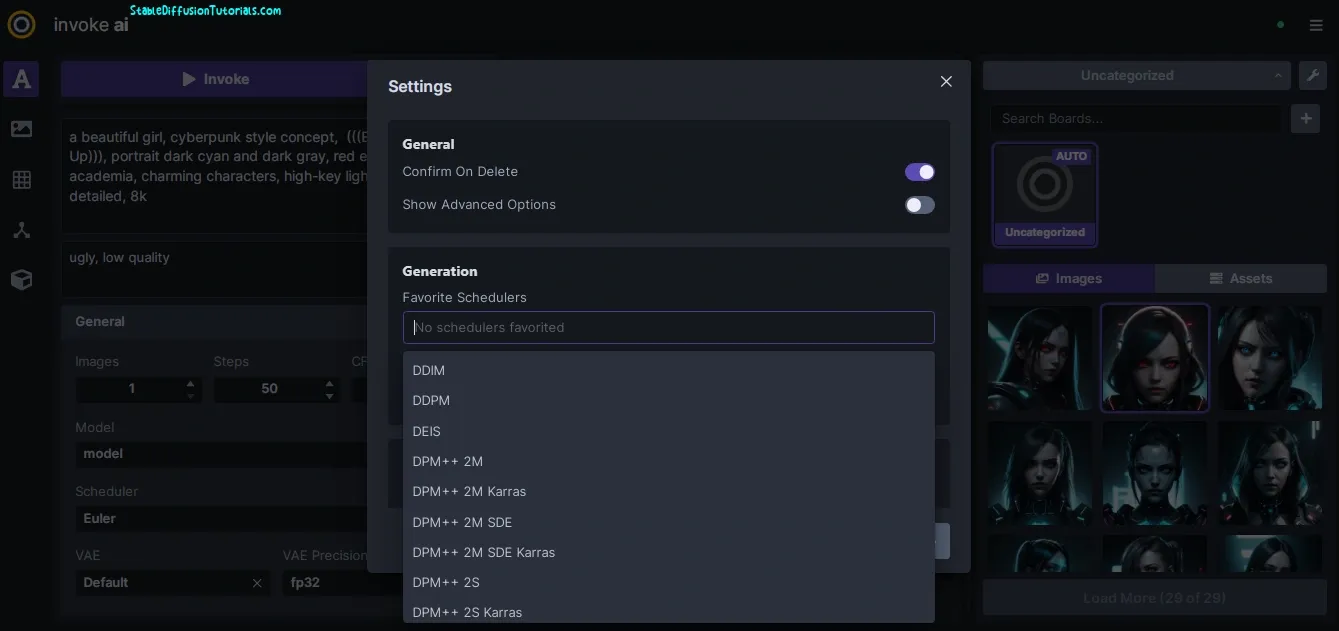 Invoke-AI changing models