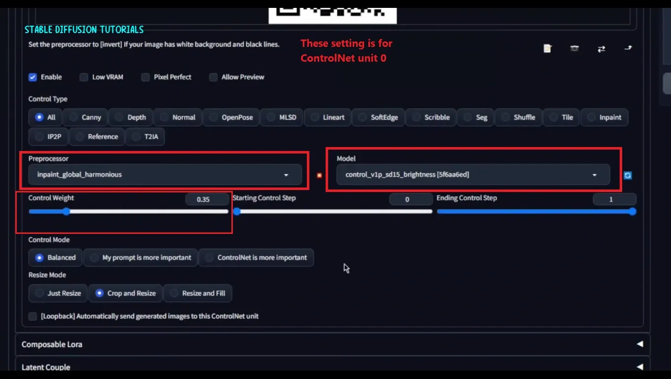 ControlUnit0 Settings