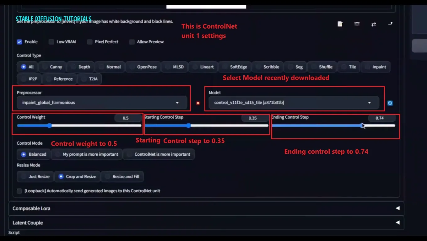 ControlNet_Unit1 Settings