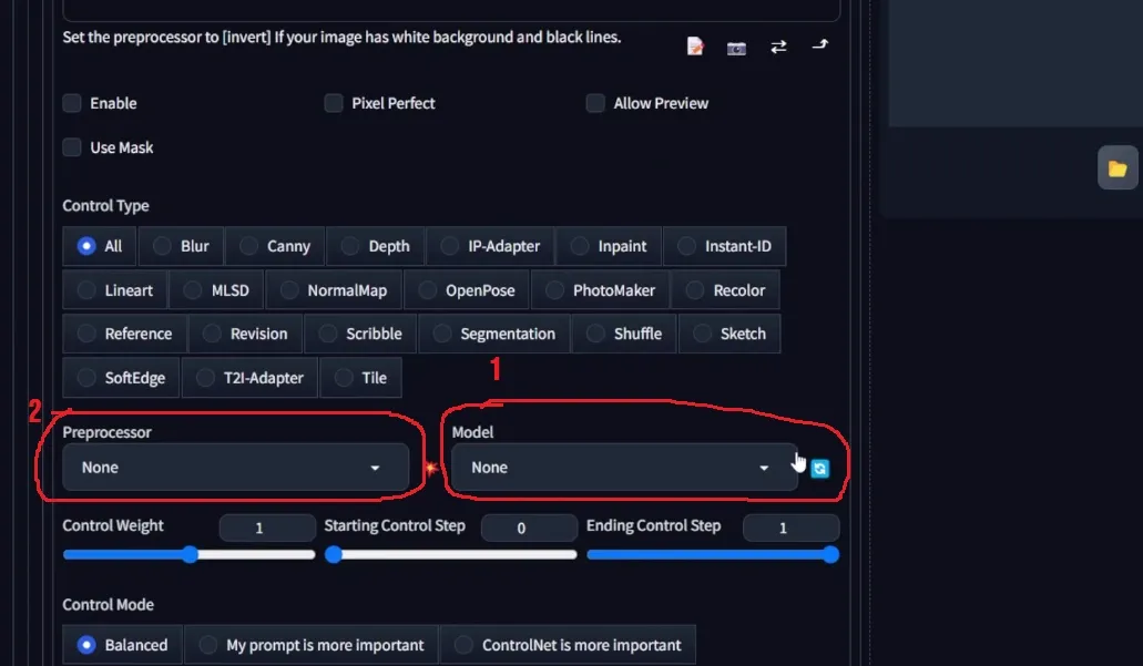 controlnet union settings