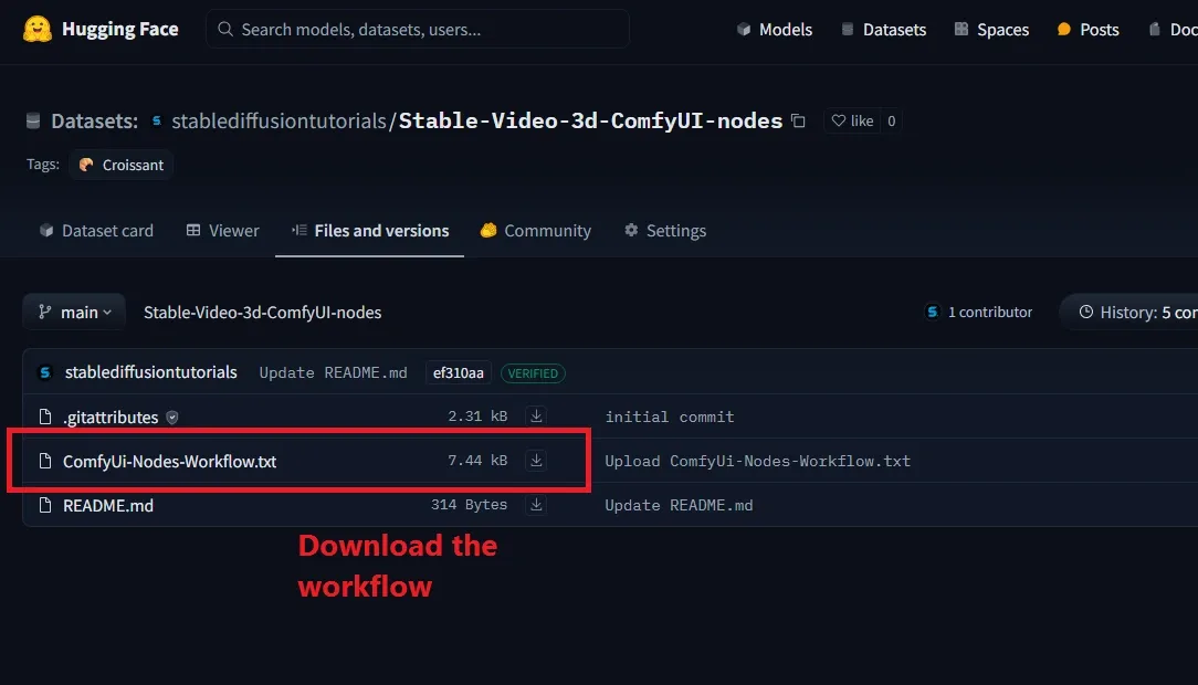 download comfyUI workflow