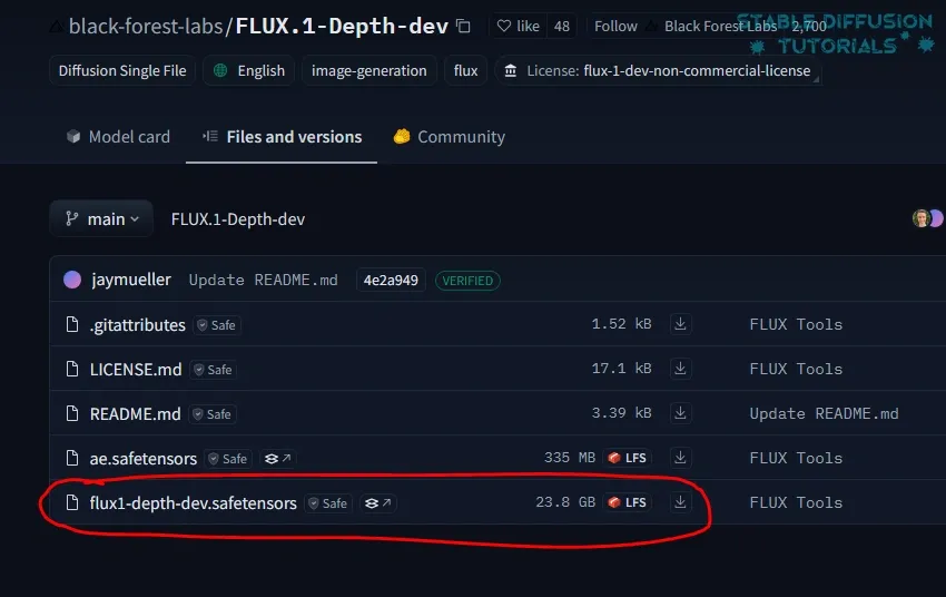 Download flux depth dev model