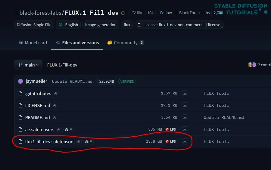 Download flux fill dev model