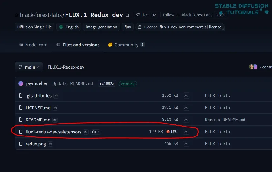 Download flux redux dev model