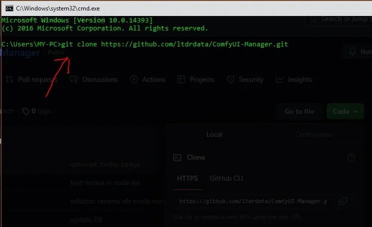 clone repo using command prompt