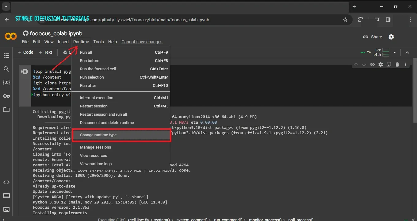 google colab set runtime type