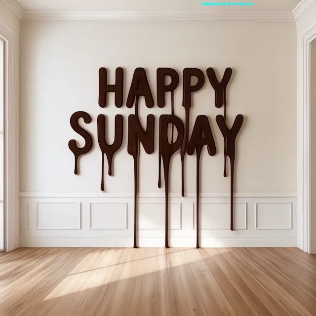 Happy Sunday in typography concept