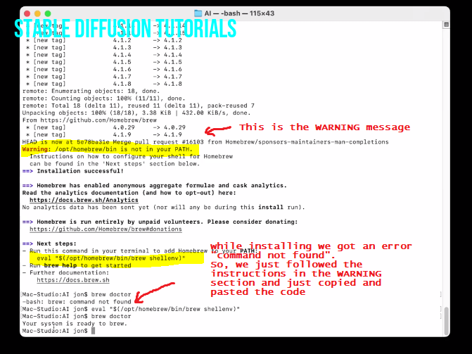 mac terminal for comfyui install