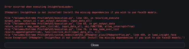 insight face missing error