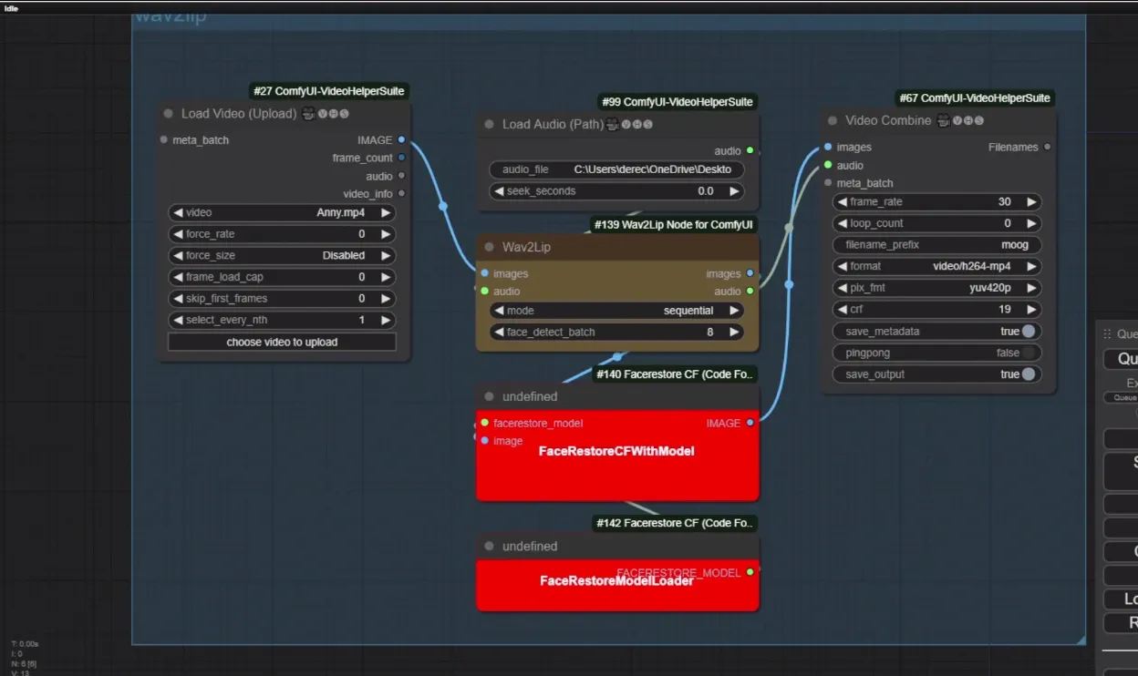 lip sync workflow installed