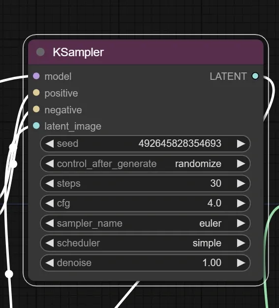KSampler settings KSampler settings