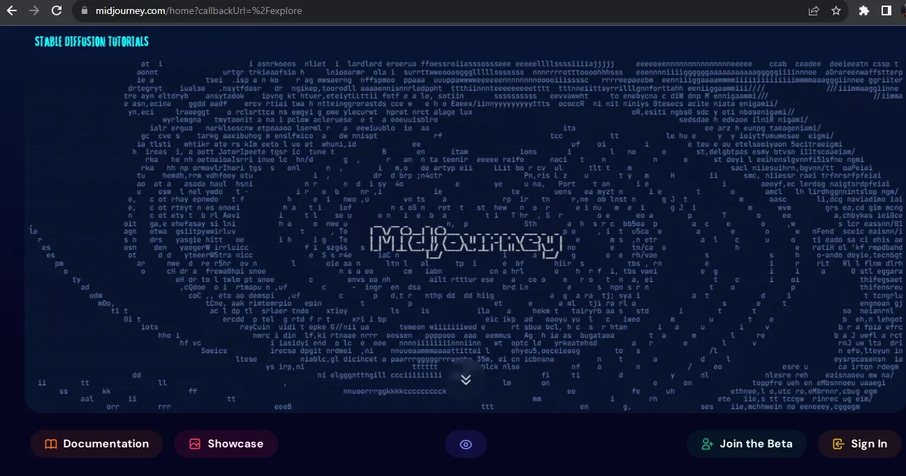 Midjourney dashboard