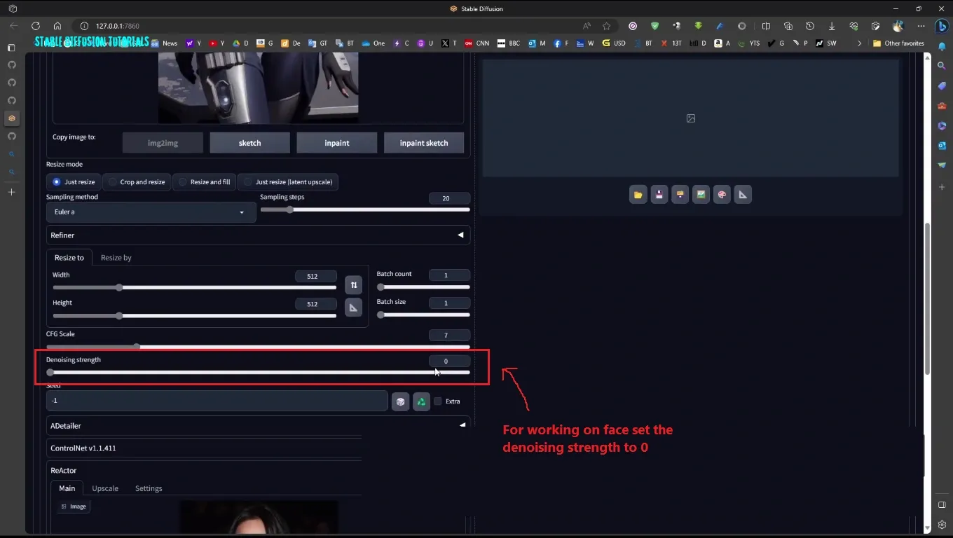 reactor face swap setting denoising