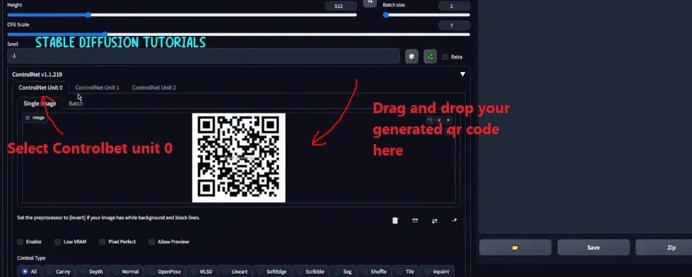 Drag and drop QR code image for CotrolNetUnit0