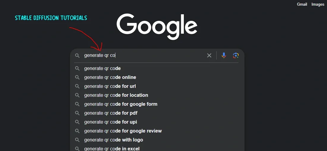 search on google for generating url to qr code generator