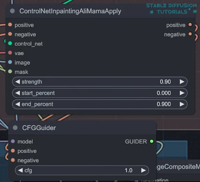 Configure settings for controlnet inpainting