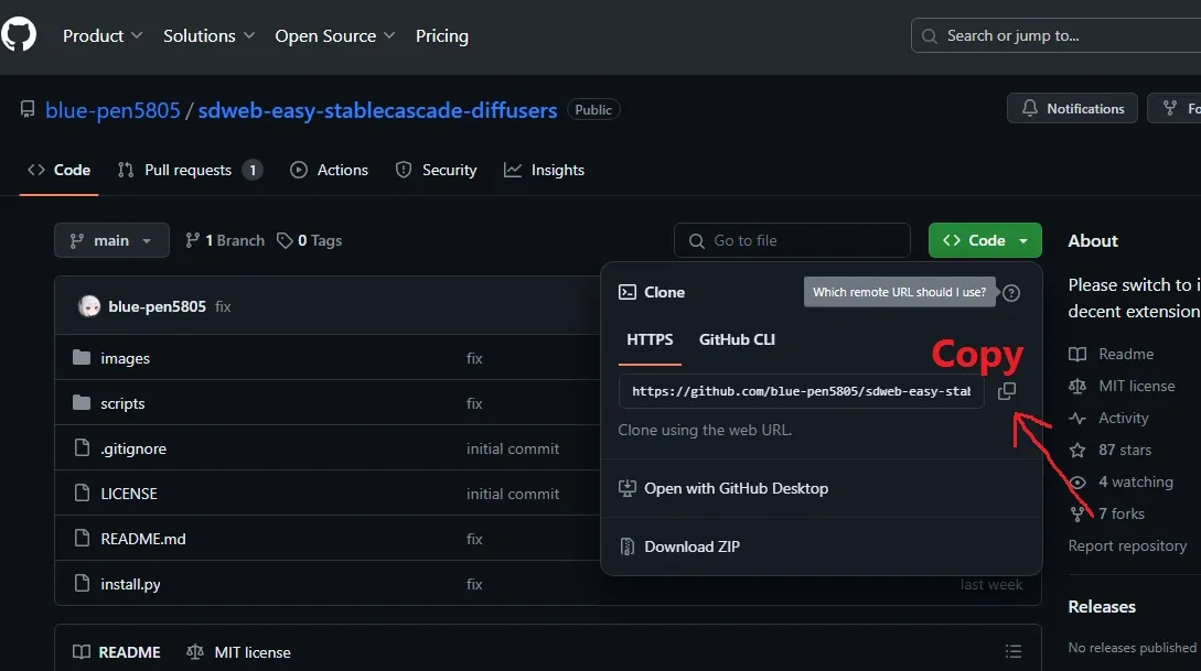 Stable cascade repo link