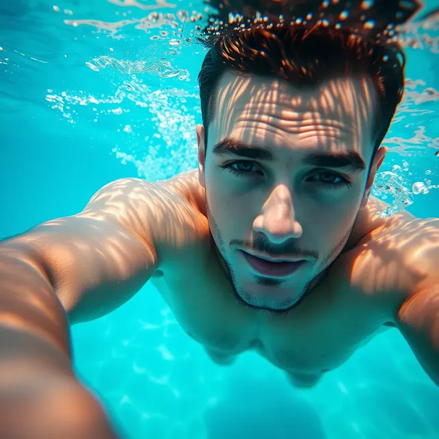 underwater selfie