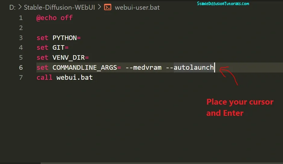 Open webui-user.bat file